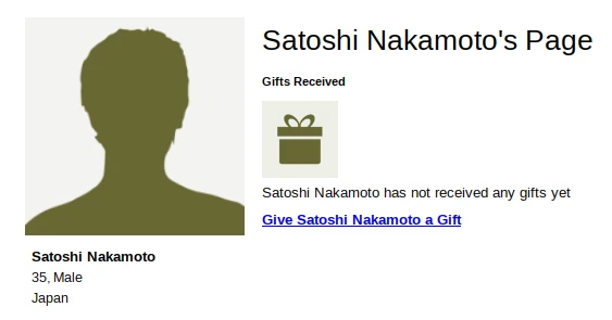 Perfil de Satoshi Nakamoto no fórum da Fundação P2P, capturado em 17 de março de 2011