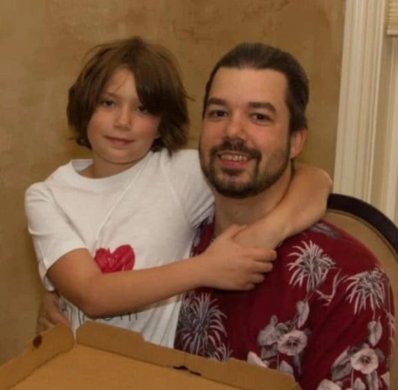 Laszlo Hanyecz with his son in May 2018